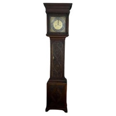 Quality Used George III Carved Oak Brass Face Longcase Clock