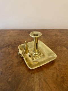 Quality antique George III chamber candlestick & original snuffer