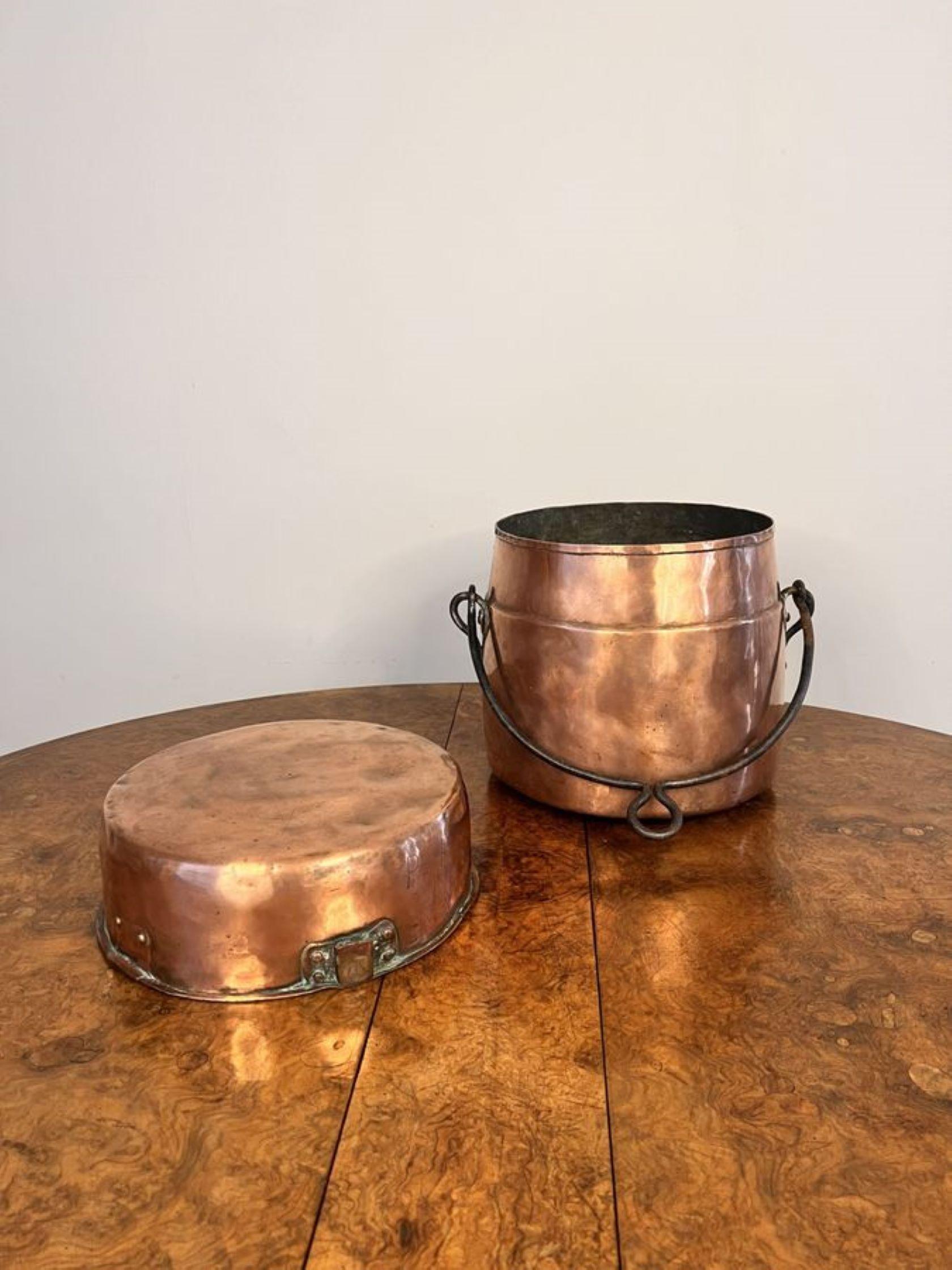 Quality antique George III copper cooking pot  For Sale 1