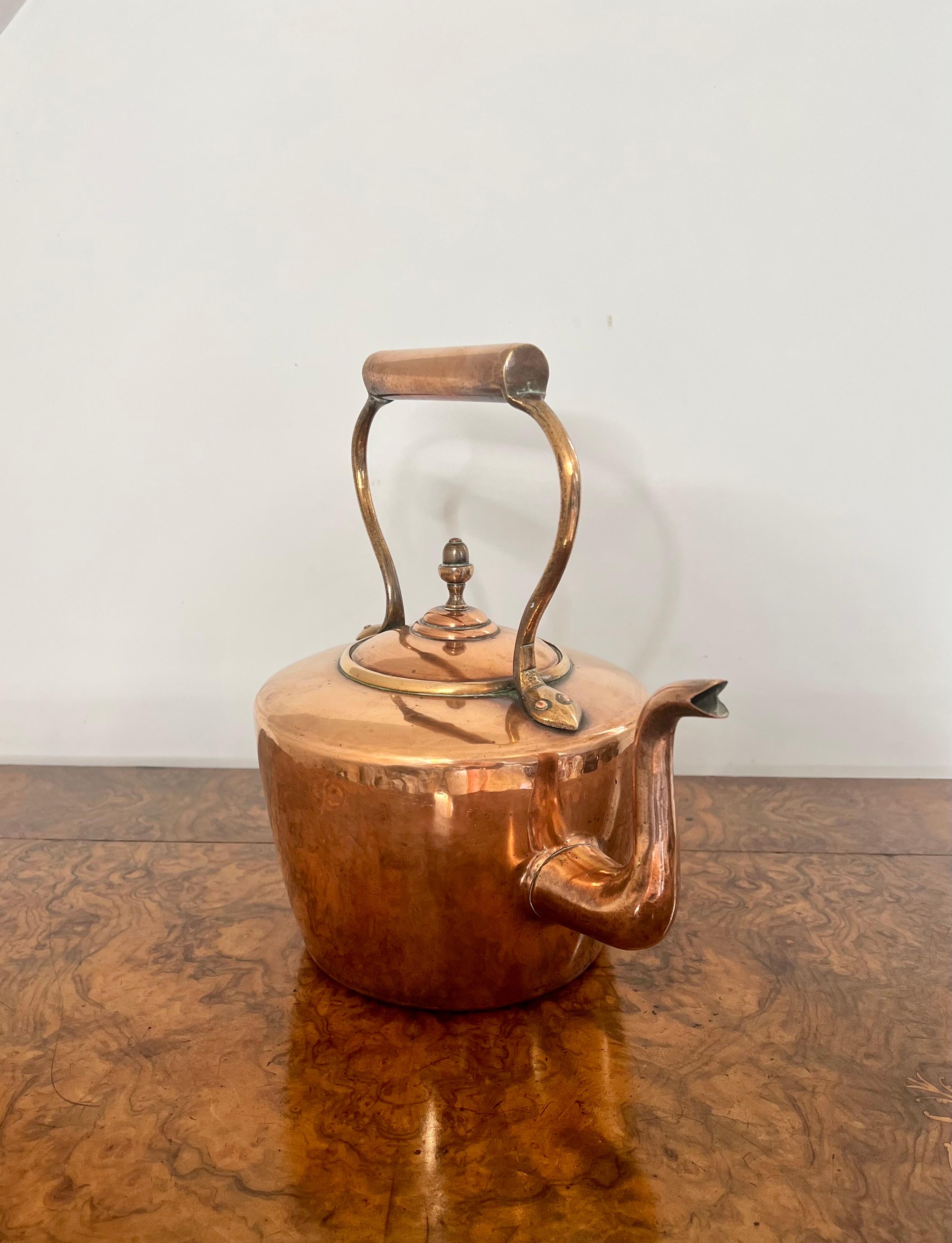 English Quality antique George III copper kettle 