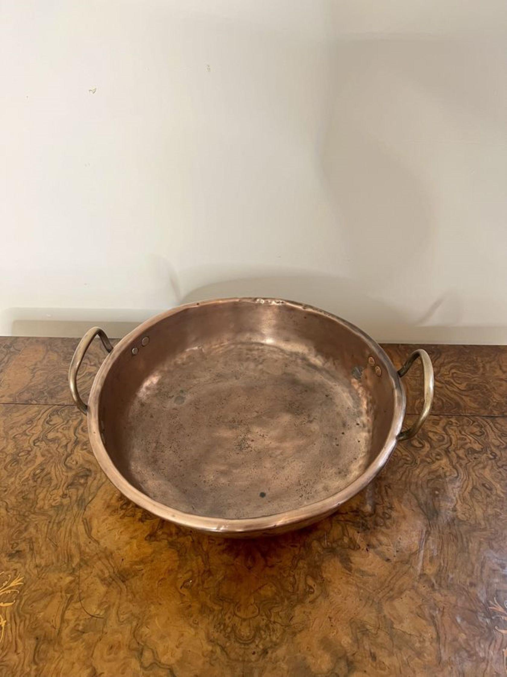 19th Century Quality antique George III copper pan  For Sale