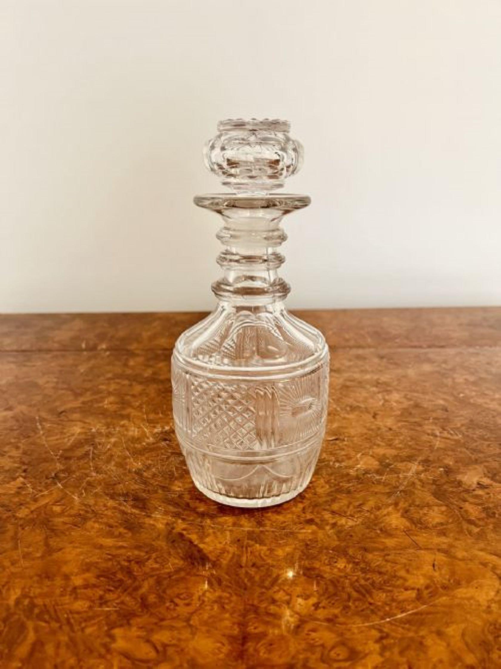 Quality antique George III cut glass decanter In Good Condition For Sale In Ipswich, GB