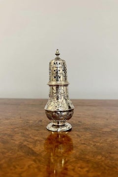 Quality antique George III hallmarked silver sugar sifter