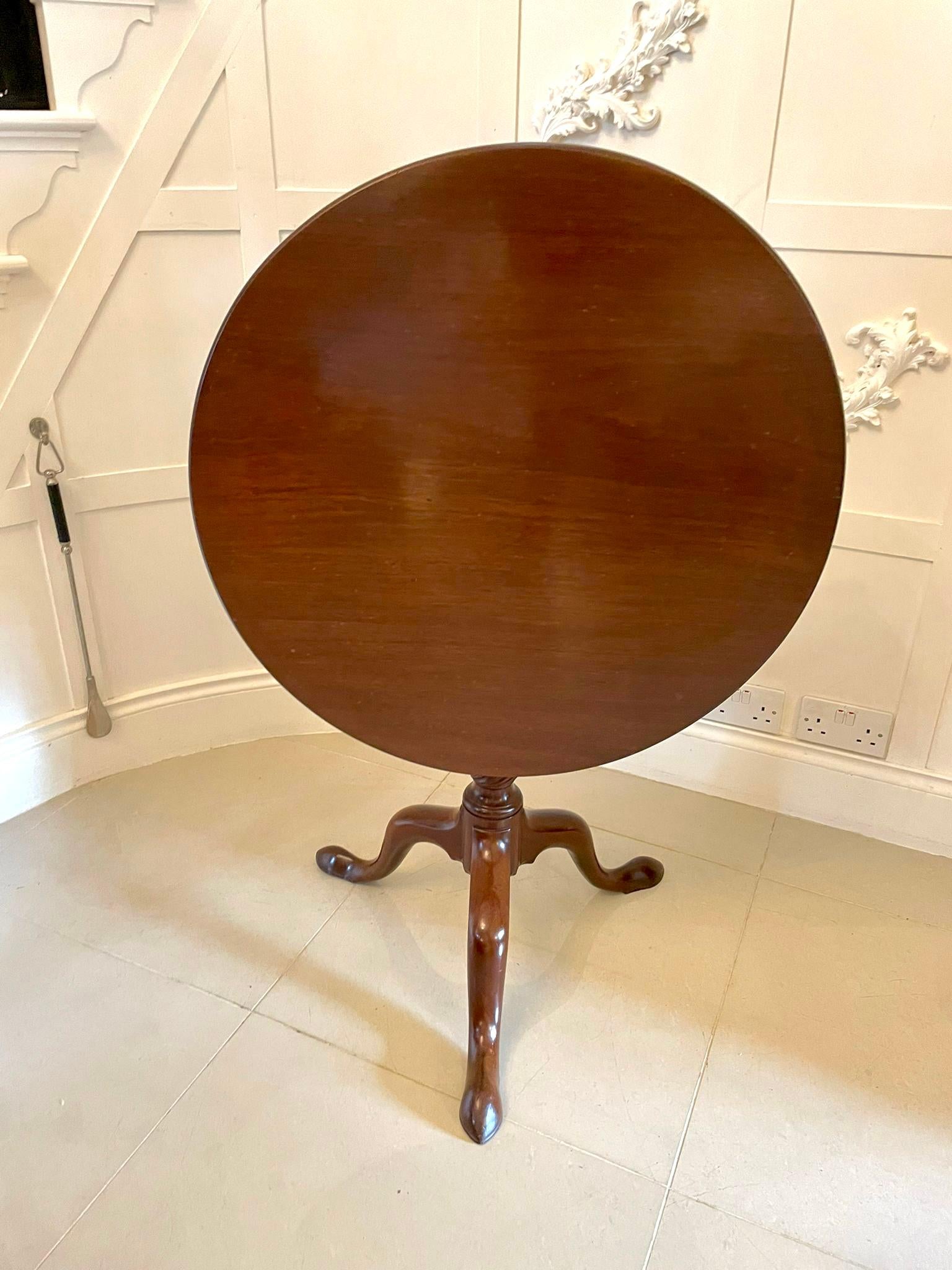 Other Quality Antique George III Mahogany Circular Tilt Top Centre Table