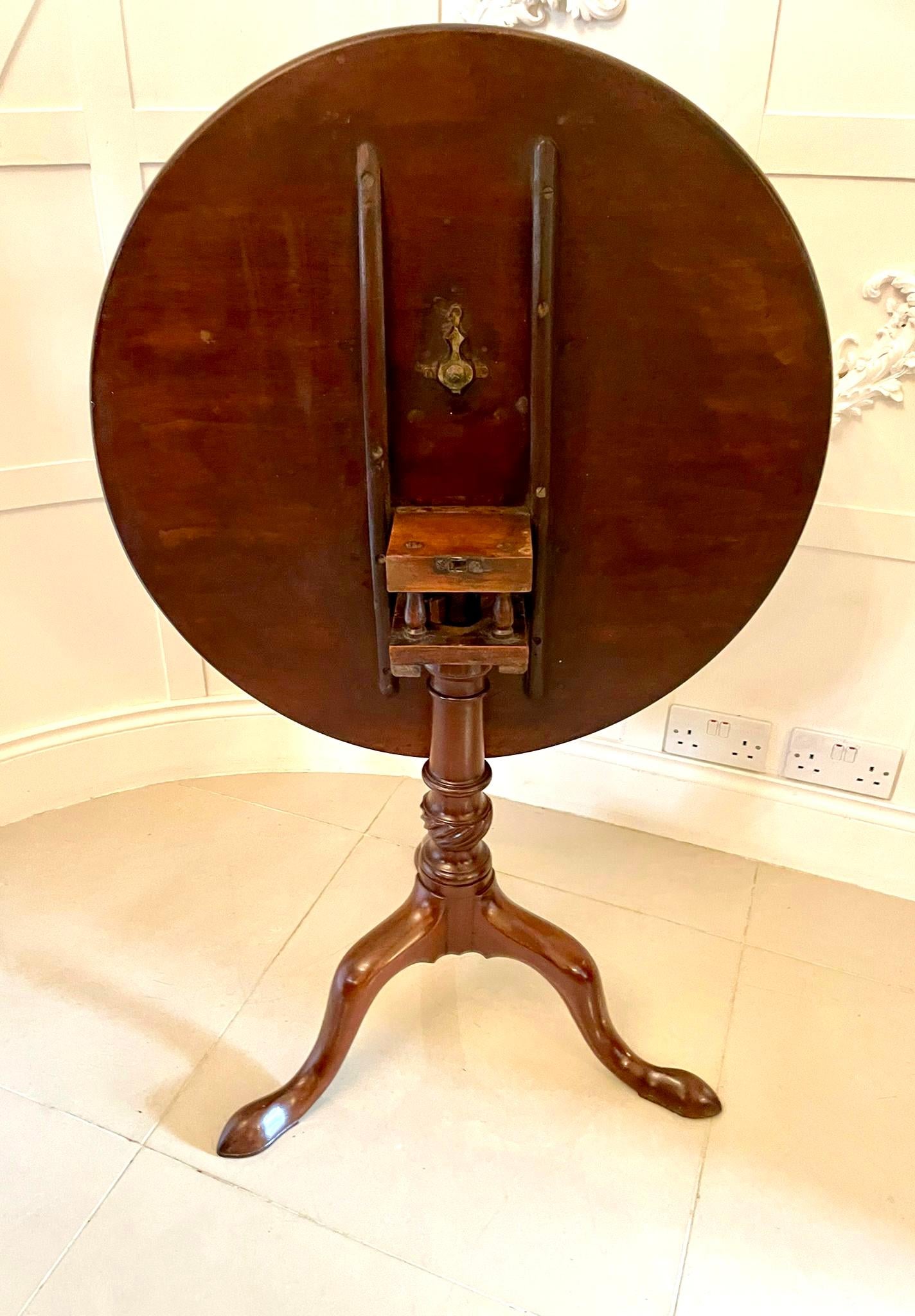Quality Antique George III Mahogany Circular Tilt Top Centre Table 1