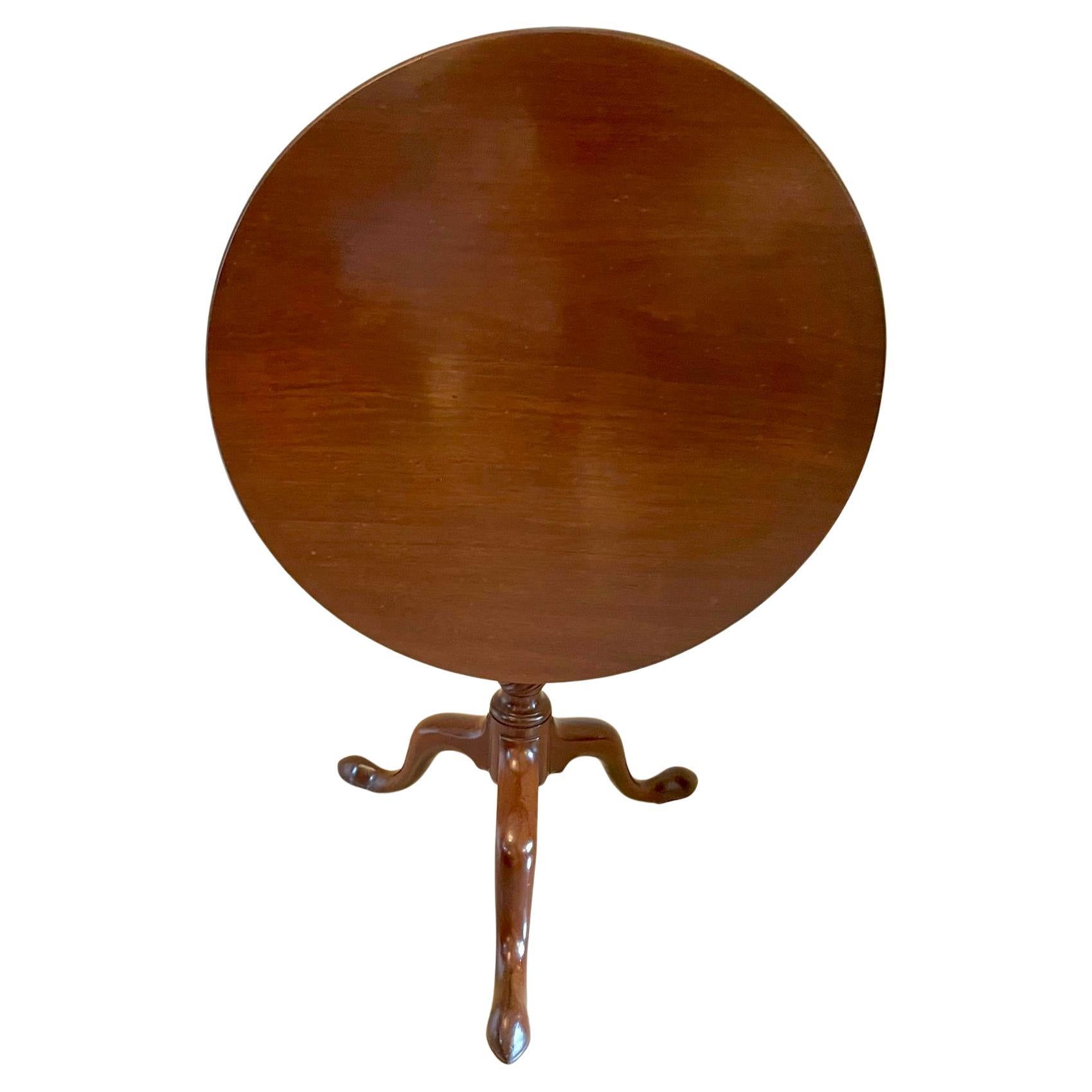 Quality Antique George III Mahogany Circular Tilt Top Centre Table