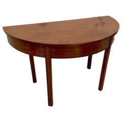 Quality antique George III Mahogany Demi-lune Console Table
