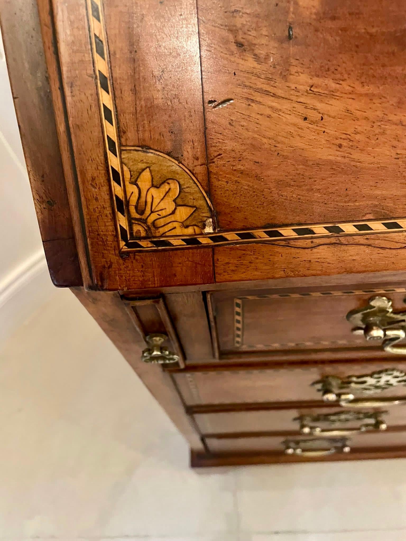 18th Century and Earlier Quality Antique George III Mahogany Inlaid Bureau