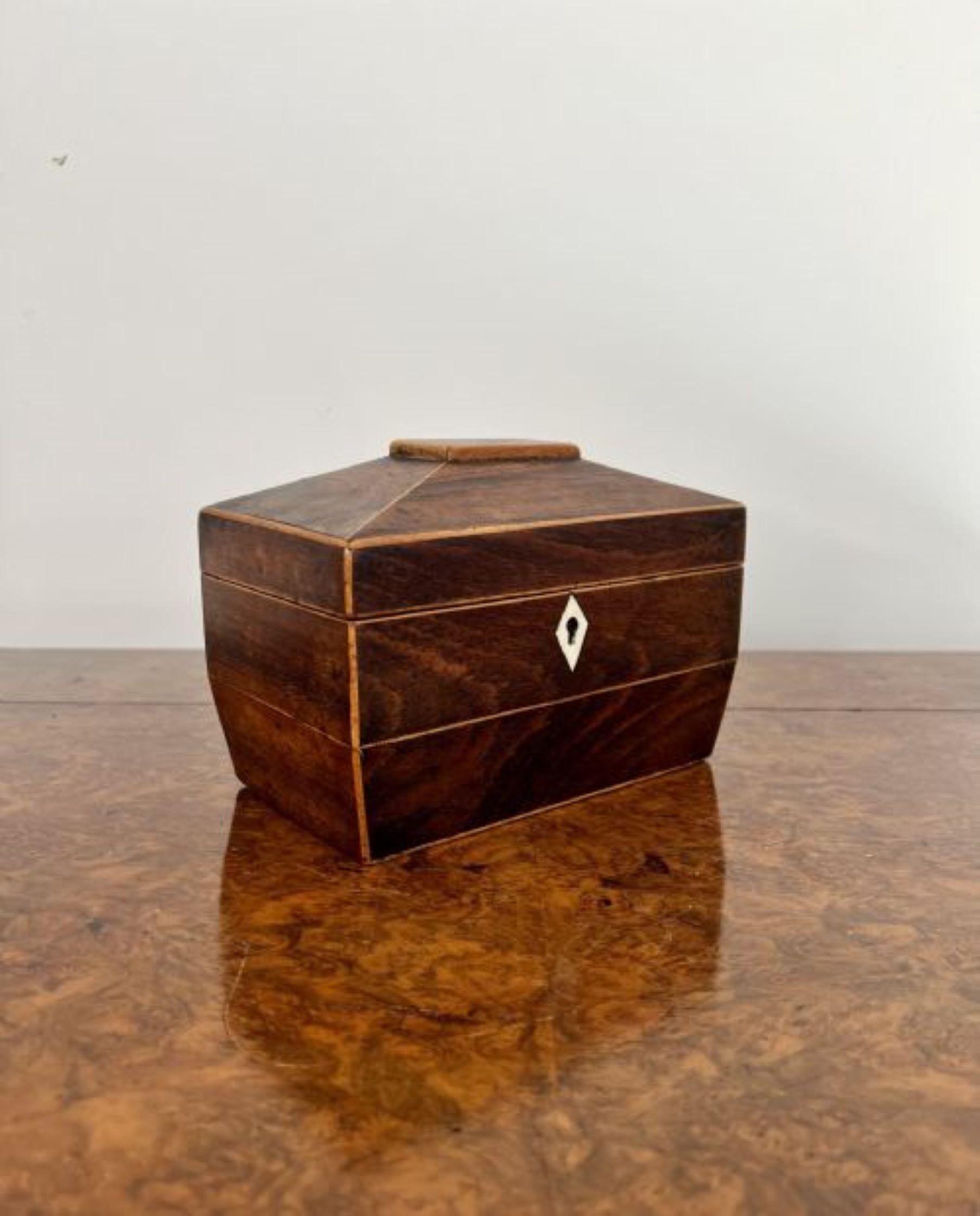 Quality antique George III mahogany tea caddy  In Good Condition For Sale In Ipswich, GB