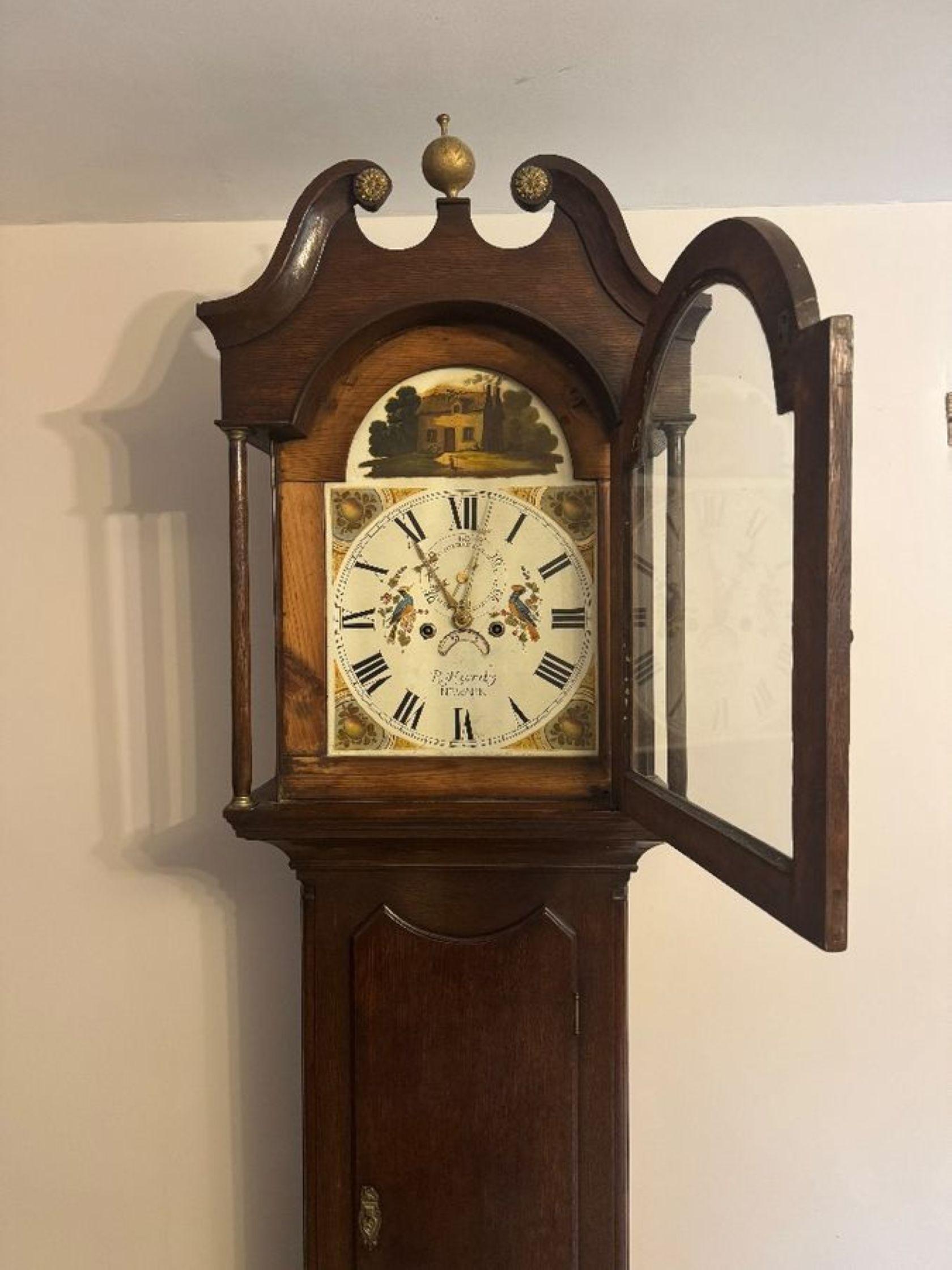 Orologio antico di qualità a cassa lunga in Oak di Giorgio III in vendita 1