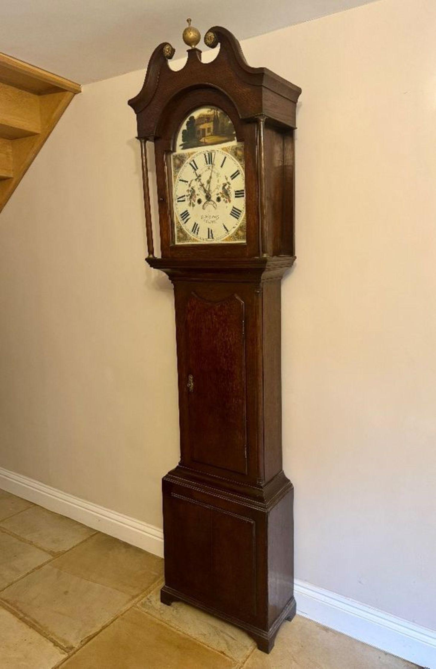 Orologio antico di qualità a cassa lunga in Oak di Giorgio III in vendita 3