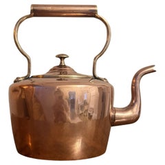 Quality antique George III small copper kettle