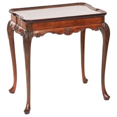 Quality Antique Georgian Style Burr Walnut Silver Table