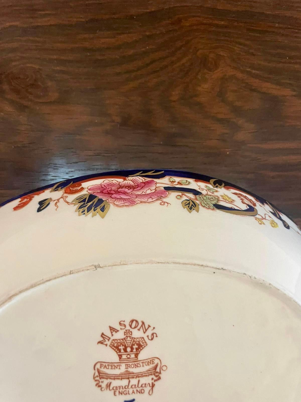 English Quality Antique Hand Painted Masons Ironstone Bowl For Sale