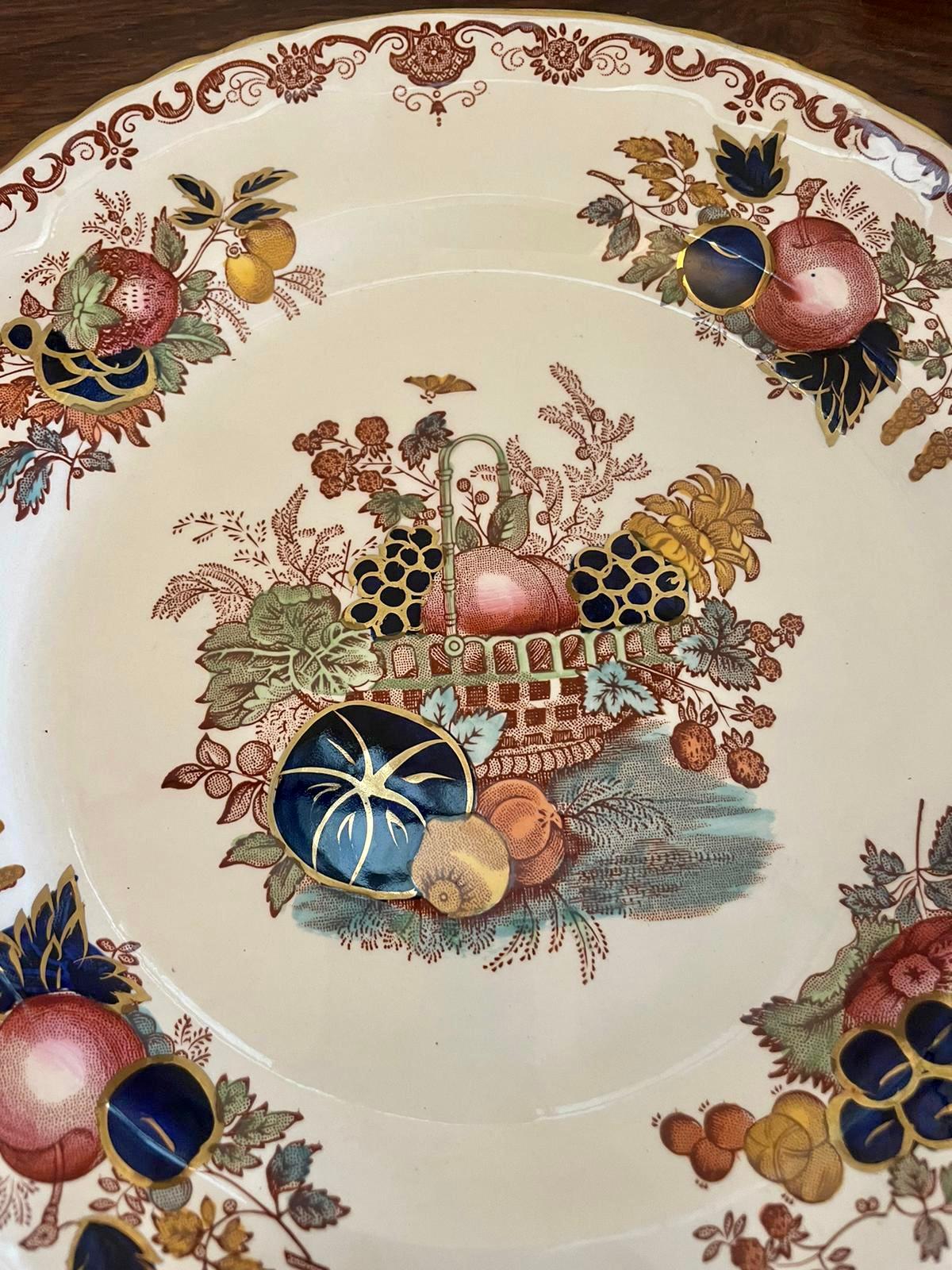 Quality antique hand painted Masons Ironstone plate with fantastic quality hand painted decoration in red, pink, orange, blue, green and gold colours 


A beautifully decorated plate in mint condition


Dimensions:
Height 2.5 x Width 26 x Depth 26