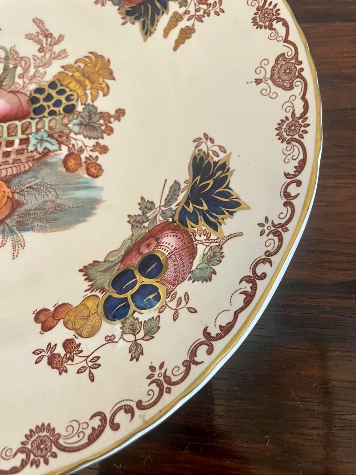  Quality Antique Hand Painted Masons Ironstone Plate In Good Condition For Sale In Suffolk, GB