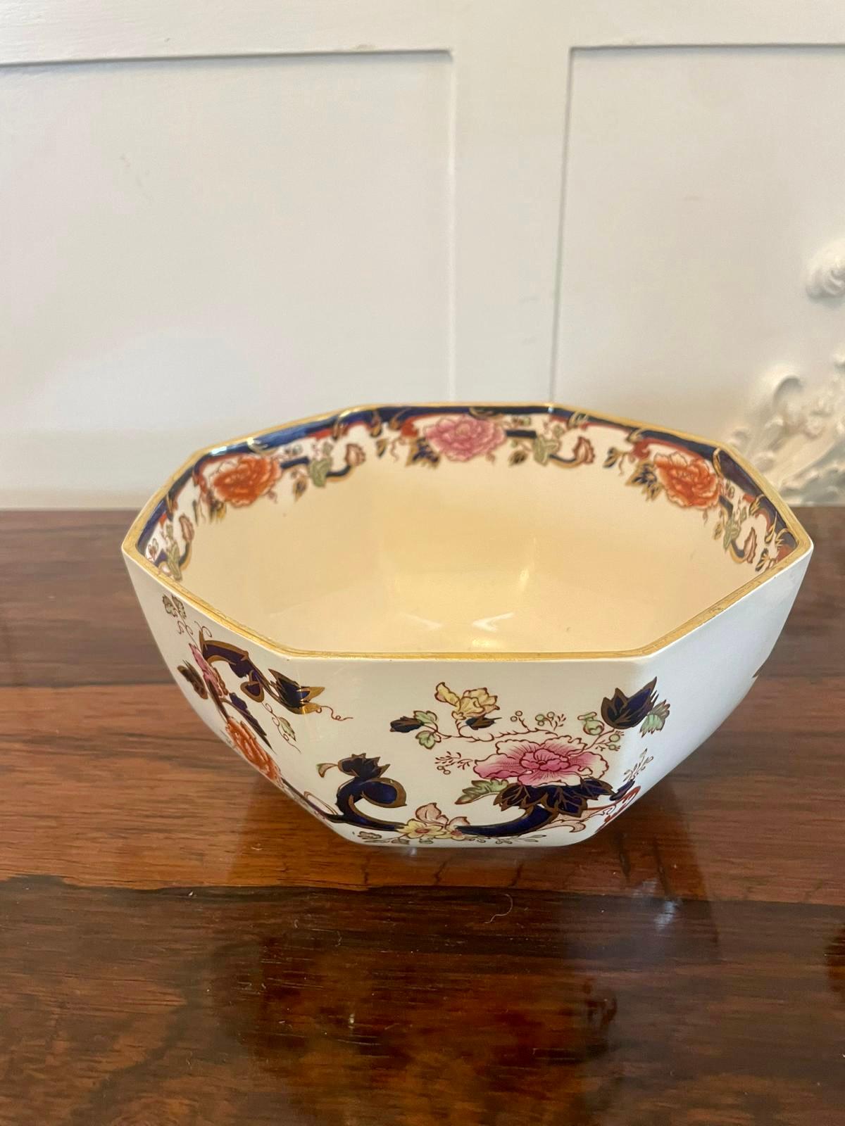 Quality Antique Hand Painted Masons Ironstone Small Jug and Bowl For Sale 6
