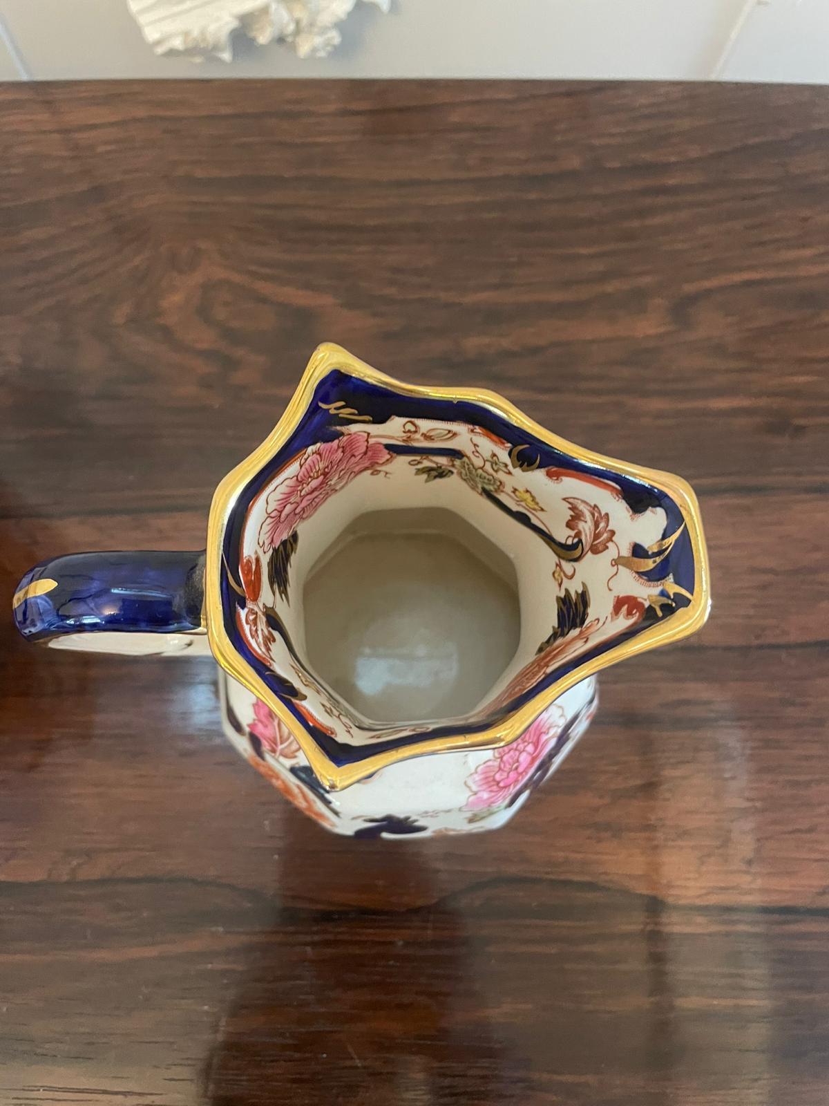 Quality Antique Hand Painted Masons Ironstone Small Jug and Bowl In Good Condition For Sale In Suffolk, GB