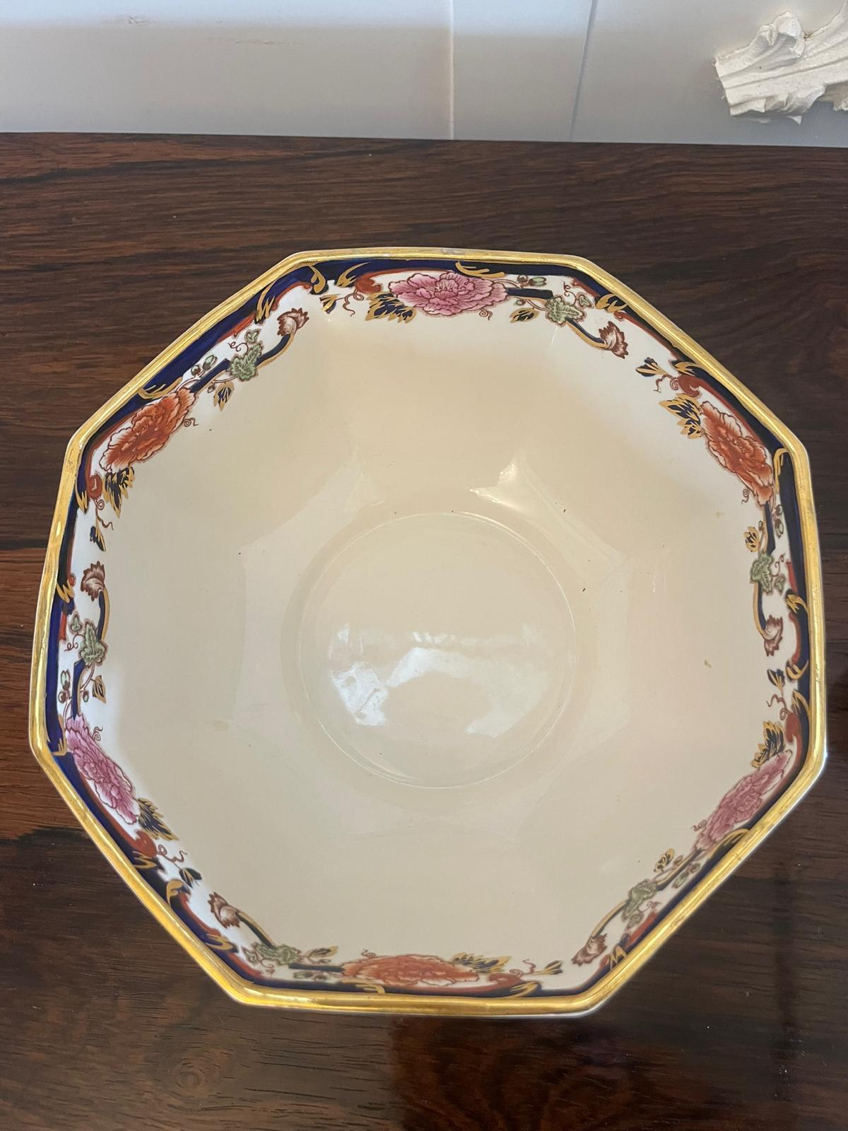 20th Century Quality Antique Hand Painted Masons Ironstone Small Jug and Bowl For Sale