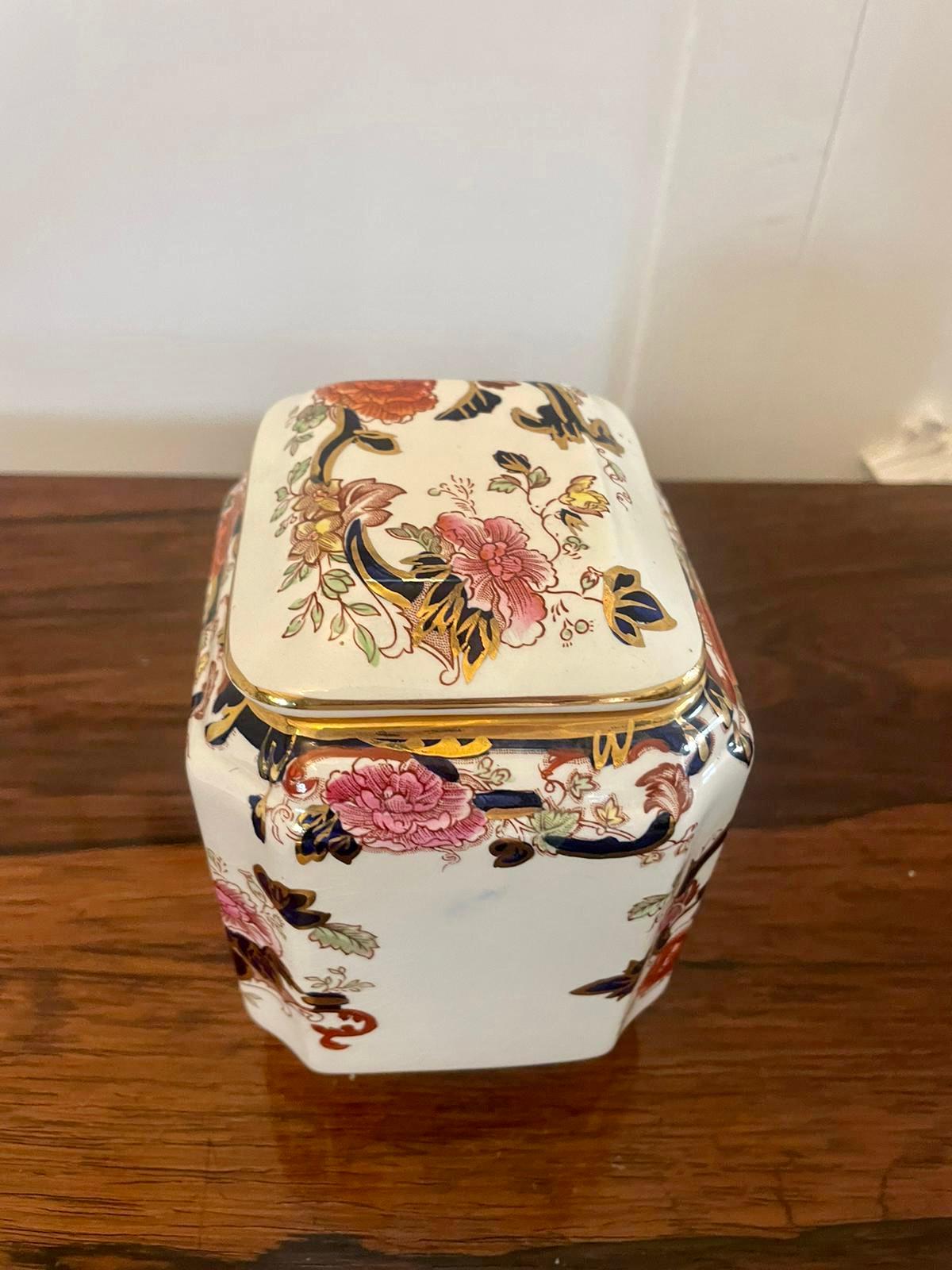 Quality Antique Hand Painted Masons Ironstone Tea Caddies In Good Condition For Sale In Suffolk, GB