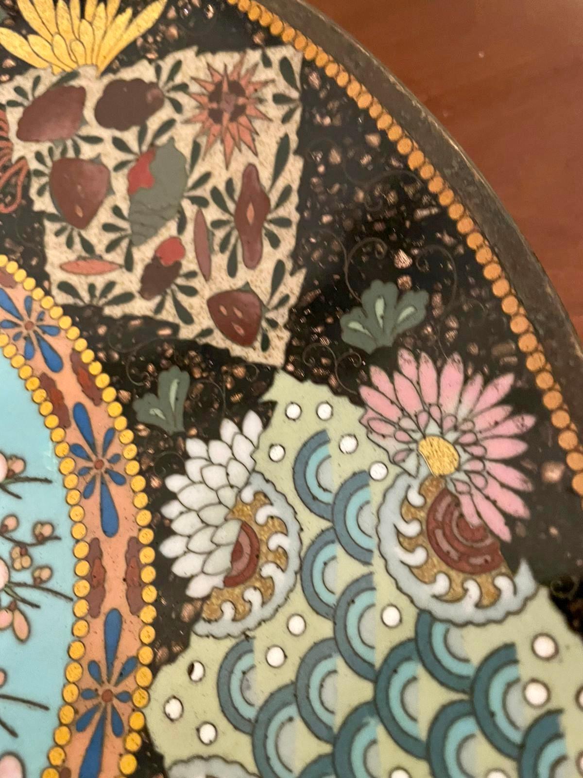 Ceramic Quality Antique Japanese Cloisonne Plate