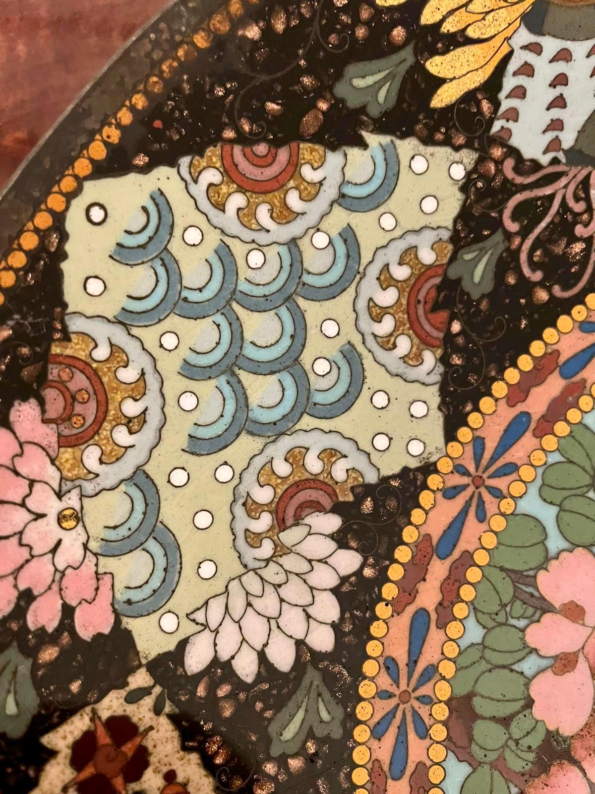 Quality Antique Japanese Cloisonne Plate 1