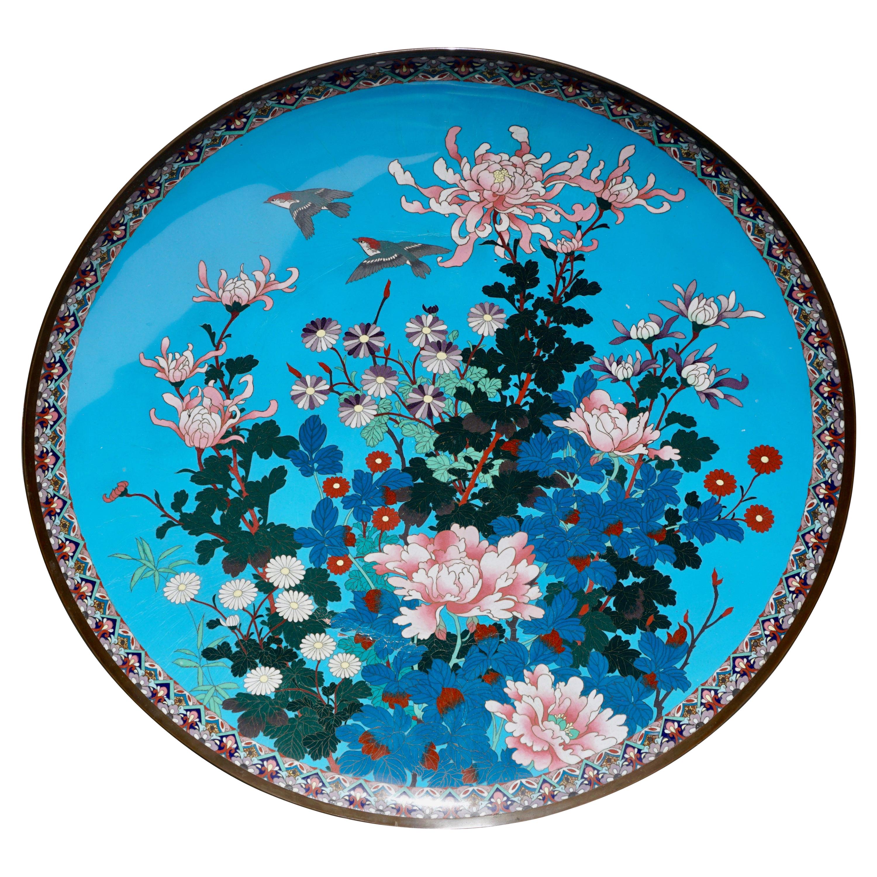 Quality Antique Japanese Cloisonné Plate or Wall Art Decoration
