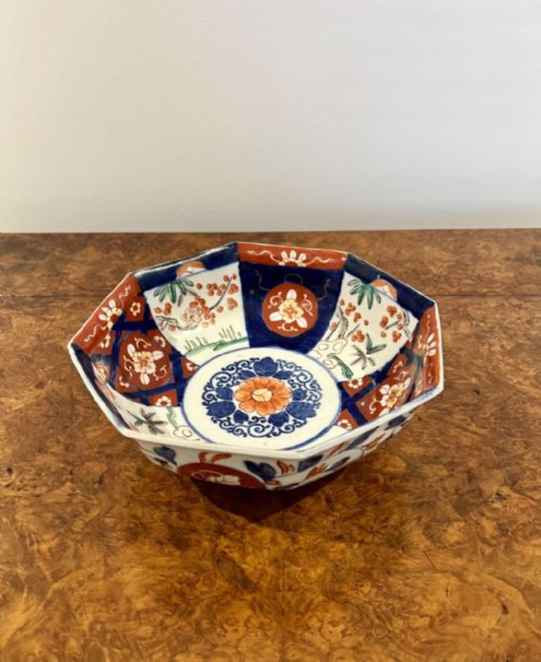 Quality antique Japanese hexagonal shaped imari bowl For Sale 1