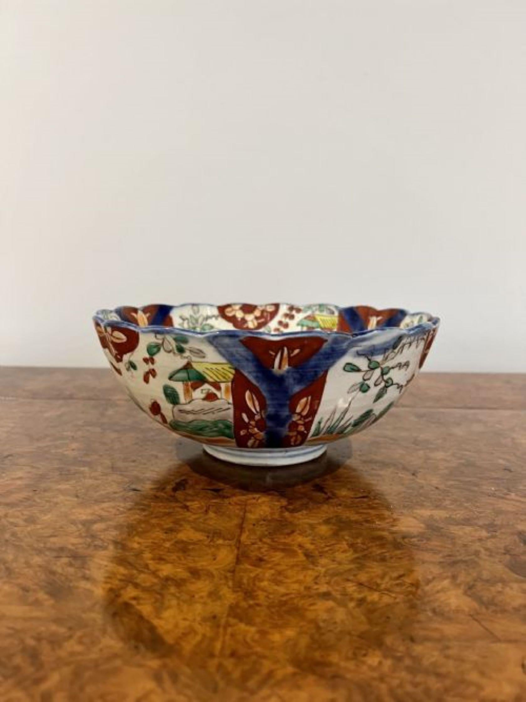Quality antique Japanese Imari bowl  In Good Condition For Sale In Ipswich, GB