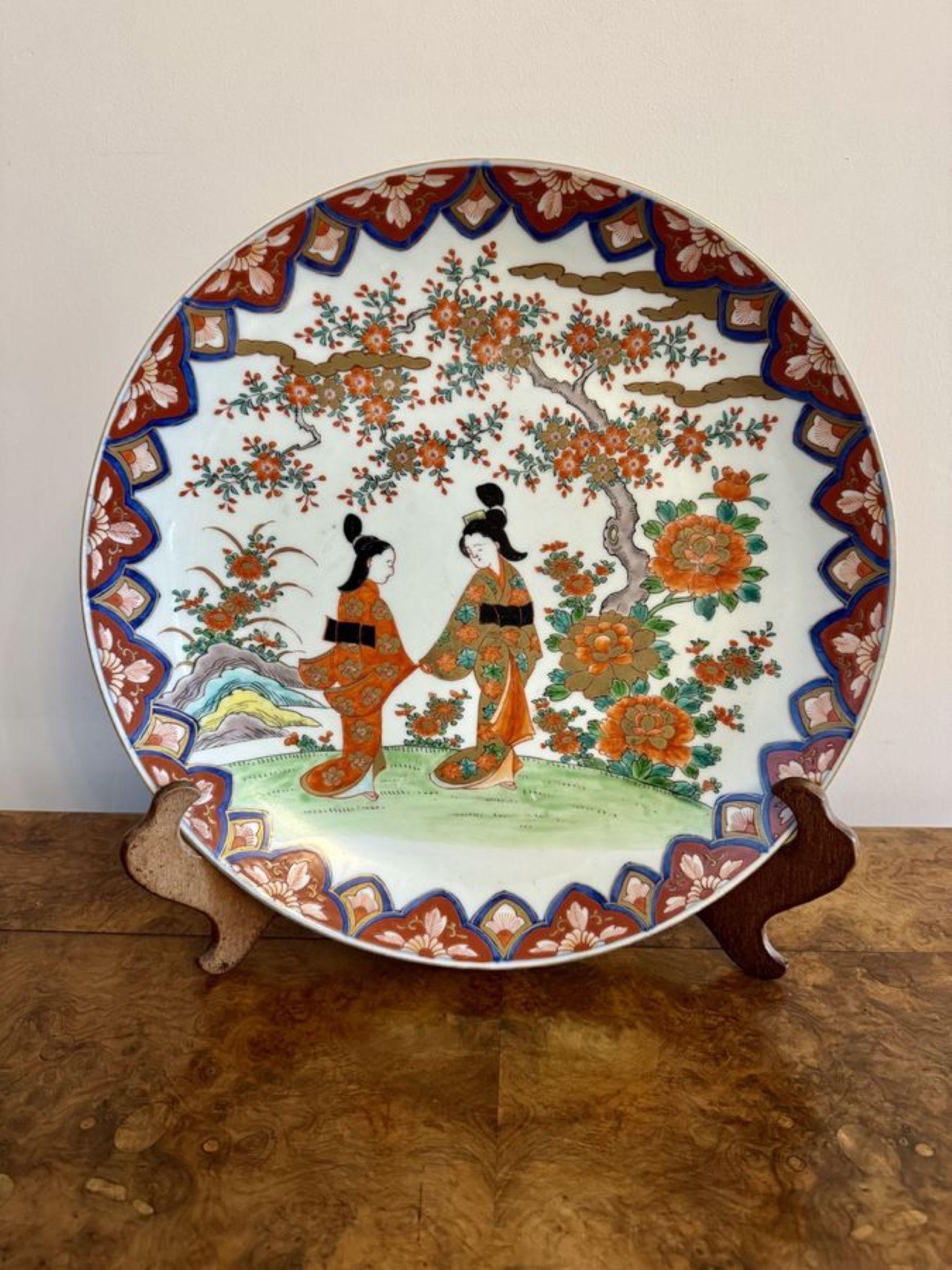 20th Century Quality antique Japanese imari large plate For Sale