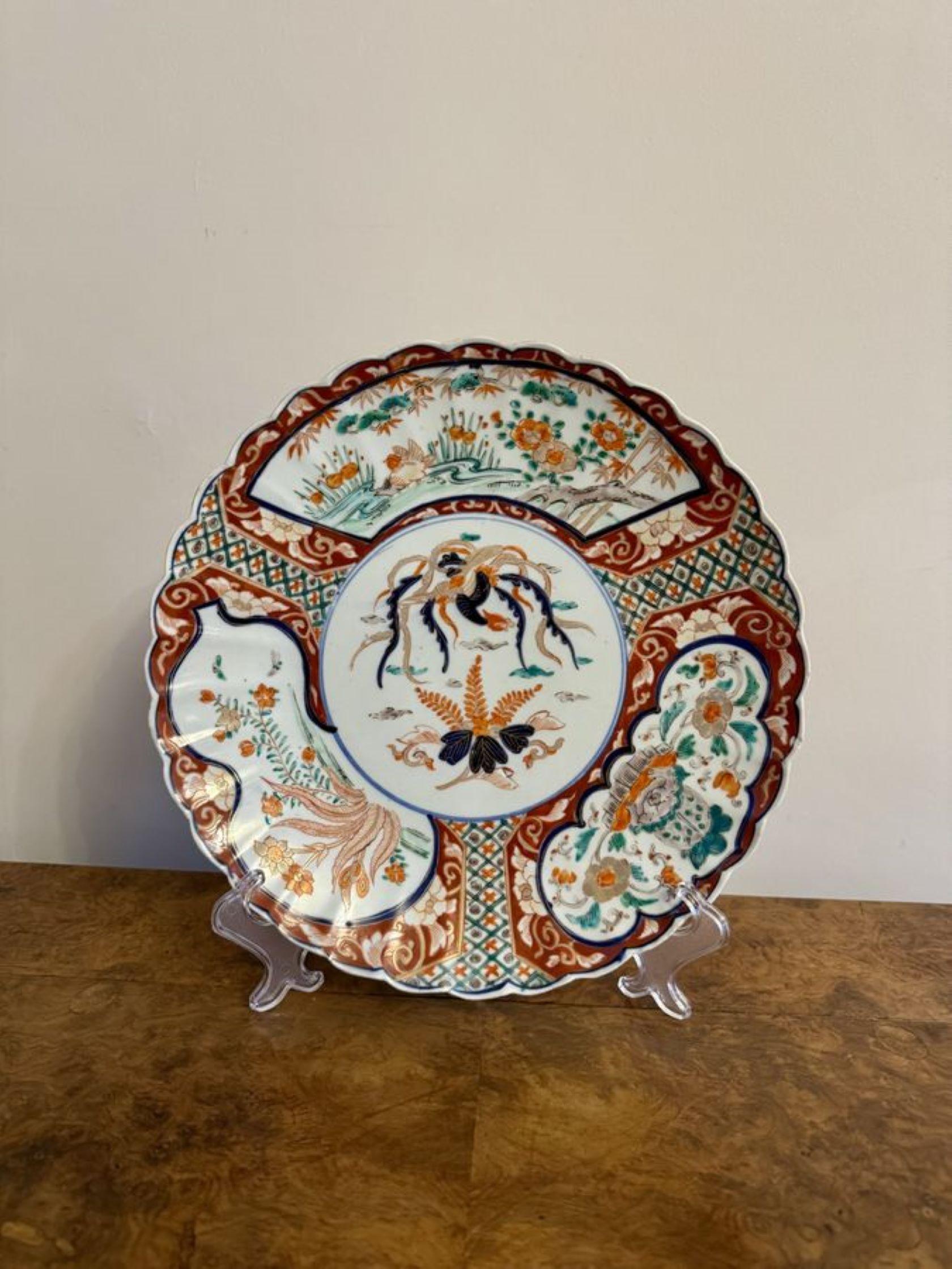 Quality antique Japanese imari plate In Good Condition For Sale In Ipswich, GB