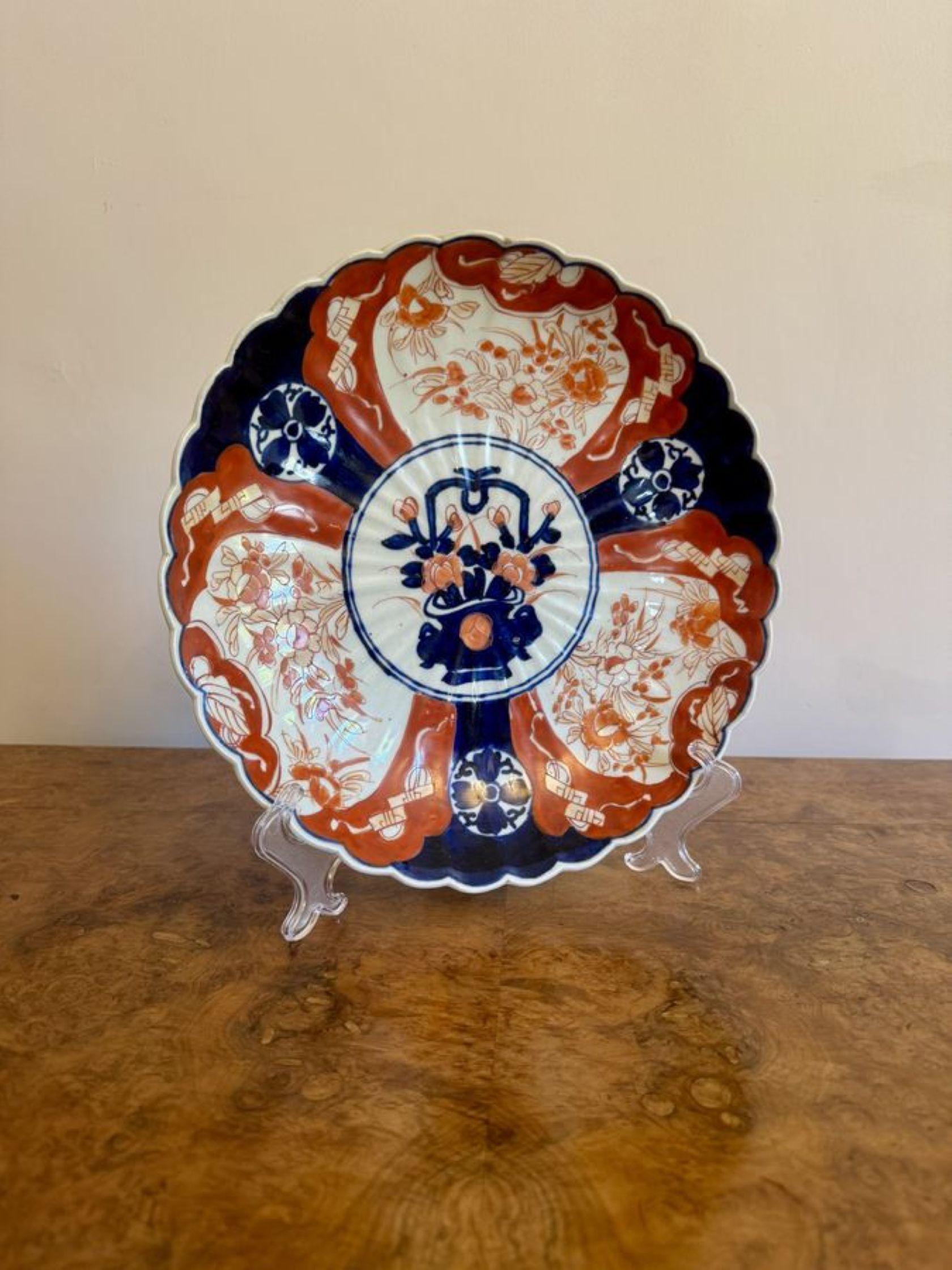 Quality antique Japanese imari plate In Good Condition For Sale In Ipswich, GB