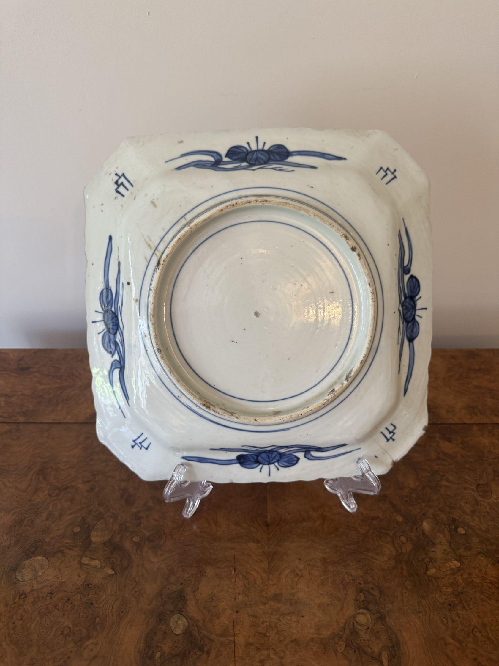 Assiette japonaise ancienne de forme carrée imari de qualité Bon état - En vente à Ipswich, GB