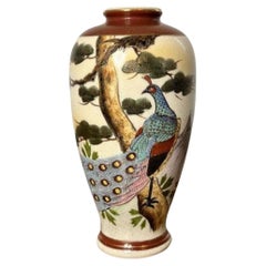 Quality antique Japanese Satsuma baluster shaped vase 