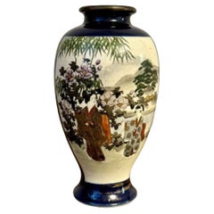 Quality Antique Japanese Satsuma baluster shaped vase