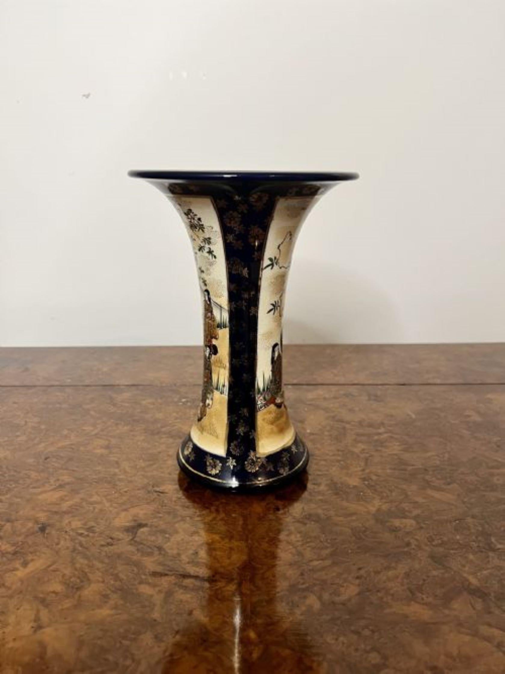 Ceramic Quality antique Japanese satsuma shaped vase  For Sale