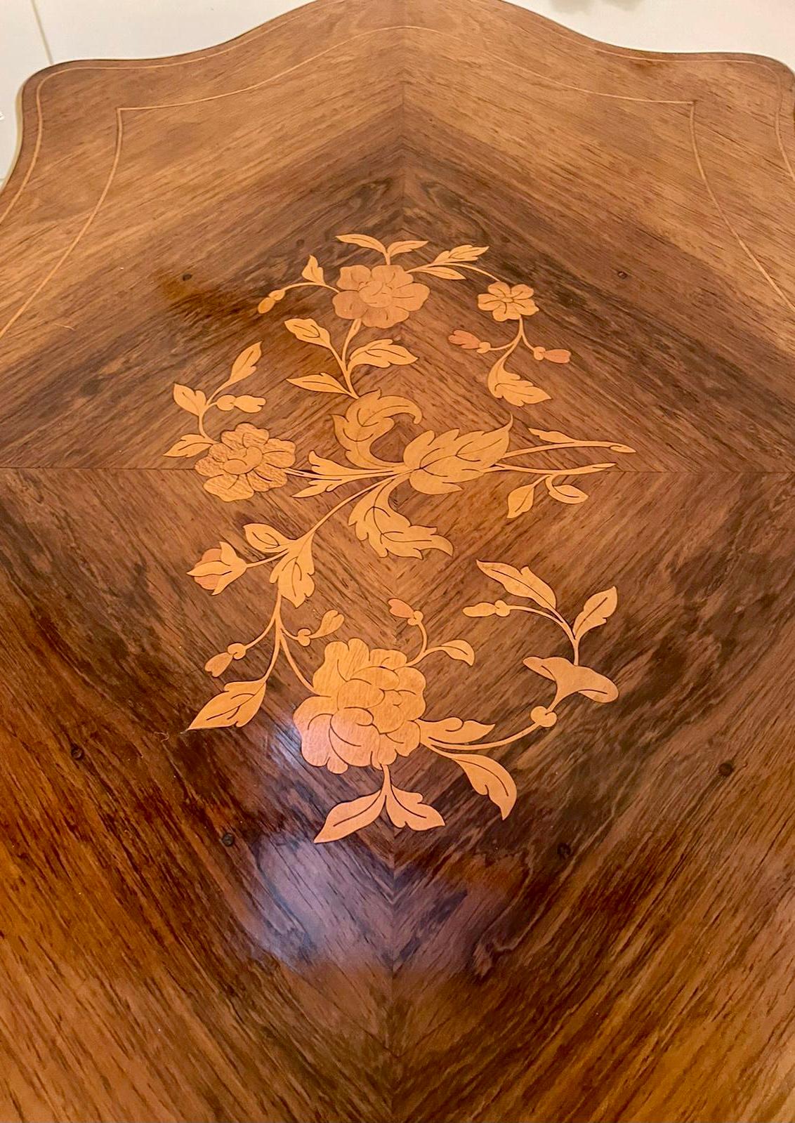 Quality Antique Louis XV French Marquetry Inlaid Center Table For Sale 1
