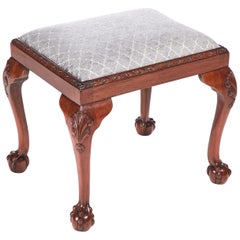 Quality Antique Mahogany Claw and Ball Stool