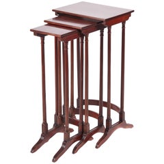 Quality Antique Mahogany Nest of Three Tables