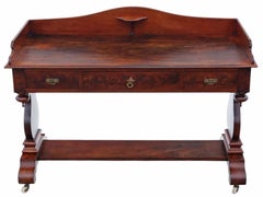 Quality Antique Mahogany Writing Table 19th Century Gothic Desk Side Dressing