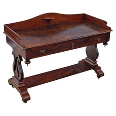 Quality Antique Mahogany Writing Table 19th Century Gothic Desk Side Dressing