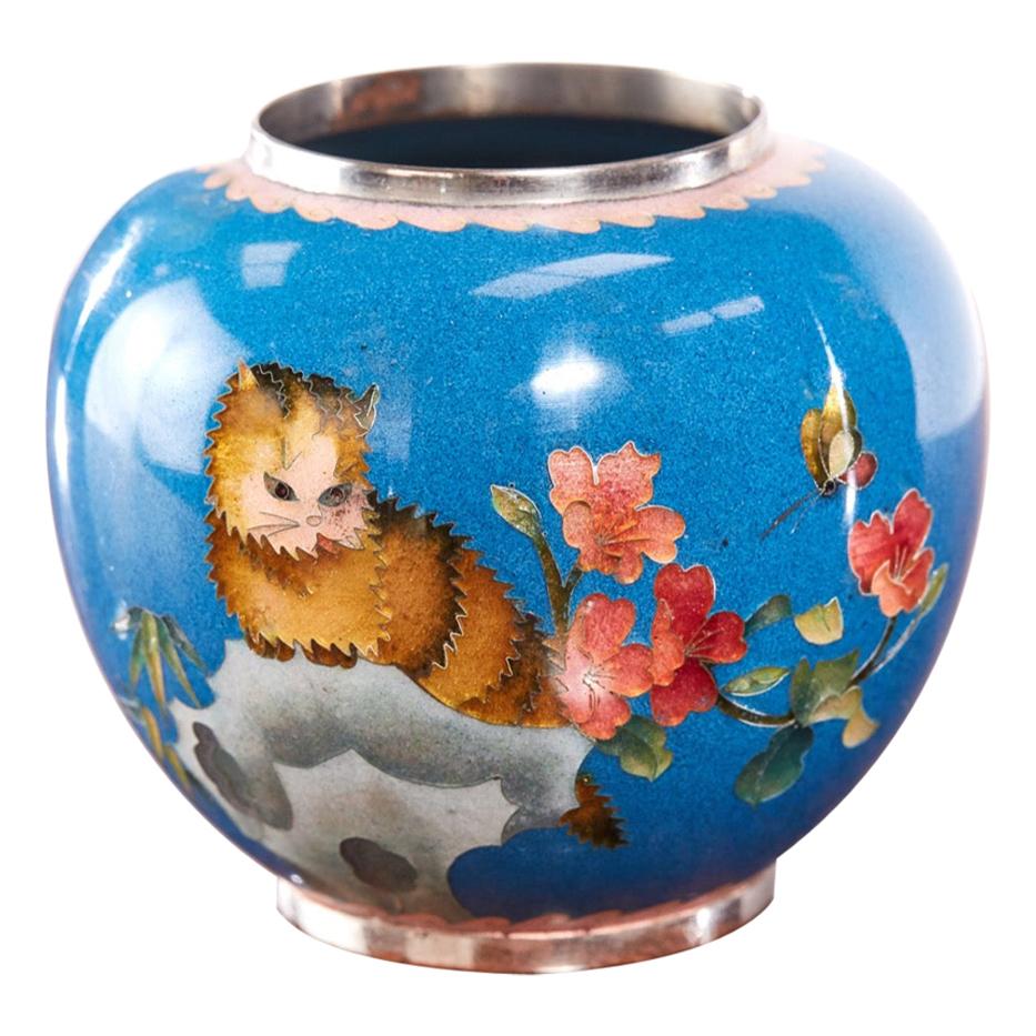 Unusual Antique Miniature Japanese Cloisonne Vase at 1stDibs