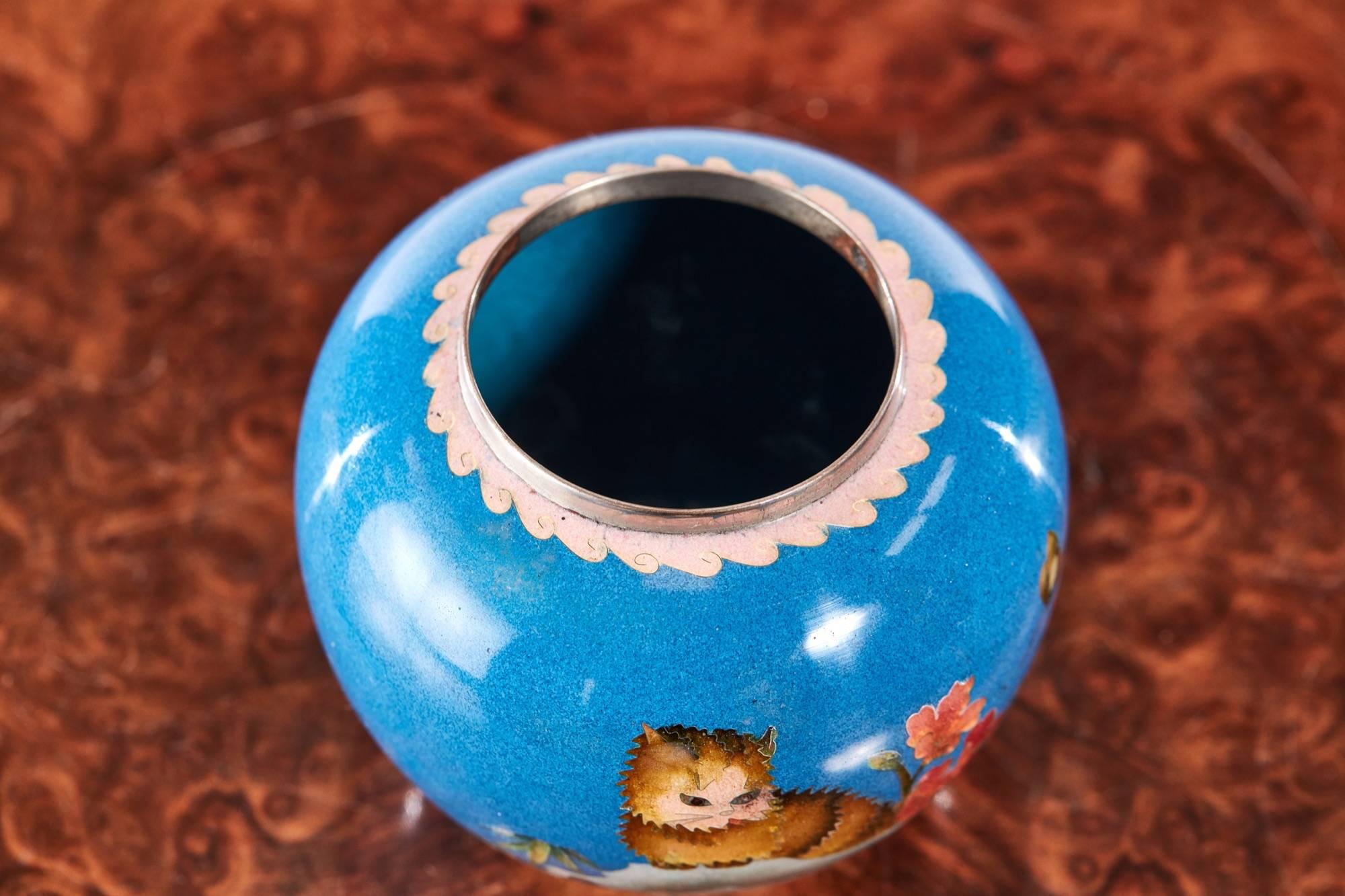 Quality antique miniature Japanese cloisonné vase 
Perfect condition.