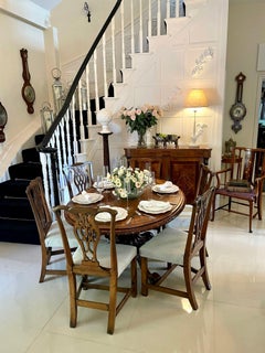Quality Antique Oak Set of Six George III Chippendale Dining Chairs
