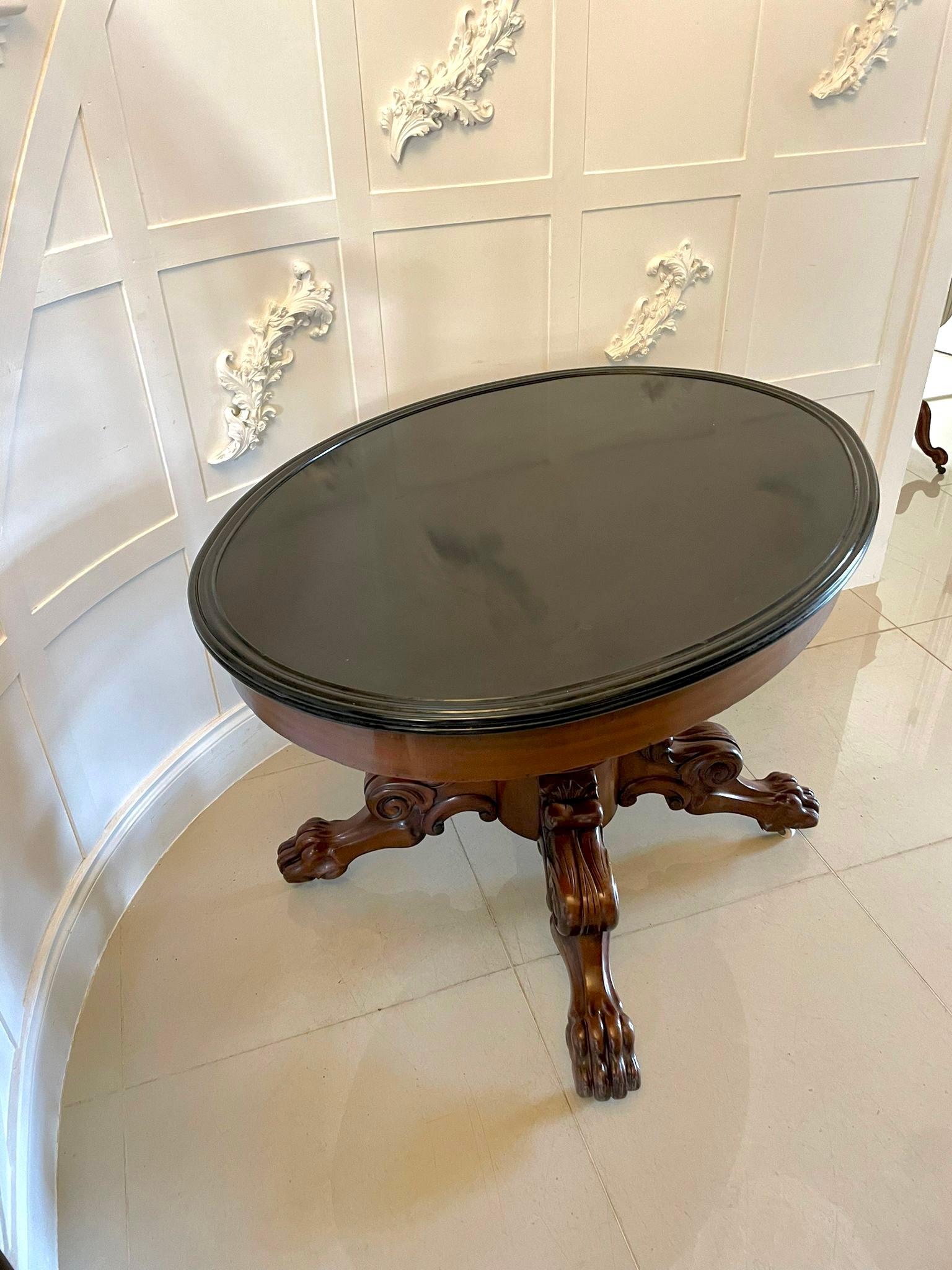 English Quality Antique Oval Marble Topped Gueridon Centre Table