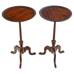Quality Antique Pair of Mahogany Occasional Side Wine Tables Early 20th Century