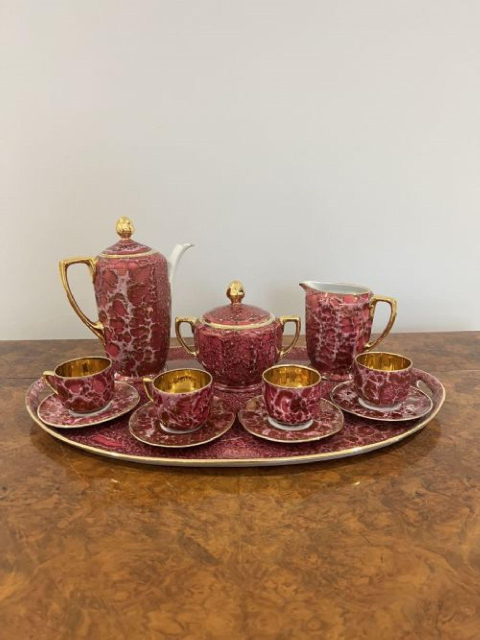 Quality Antique Porcelain Coffee Set In Good Condition For Sale In Ipswich, GB