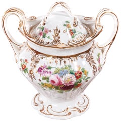 Quality Antique Porcelain Hand-Painted Vase and Cover