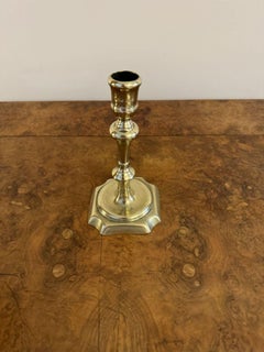 Quality antique Queen Ann brass candlestick