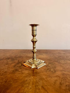 Quality antique Queen Ann brass candlestick
